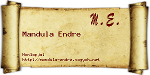 Mandula Endre névjegykártya